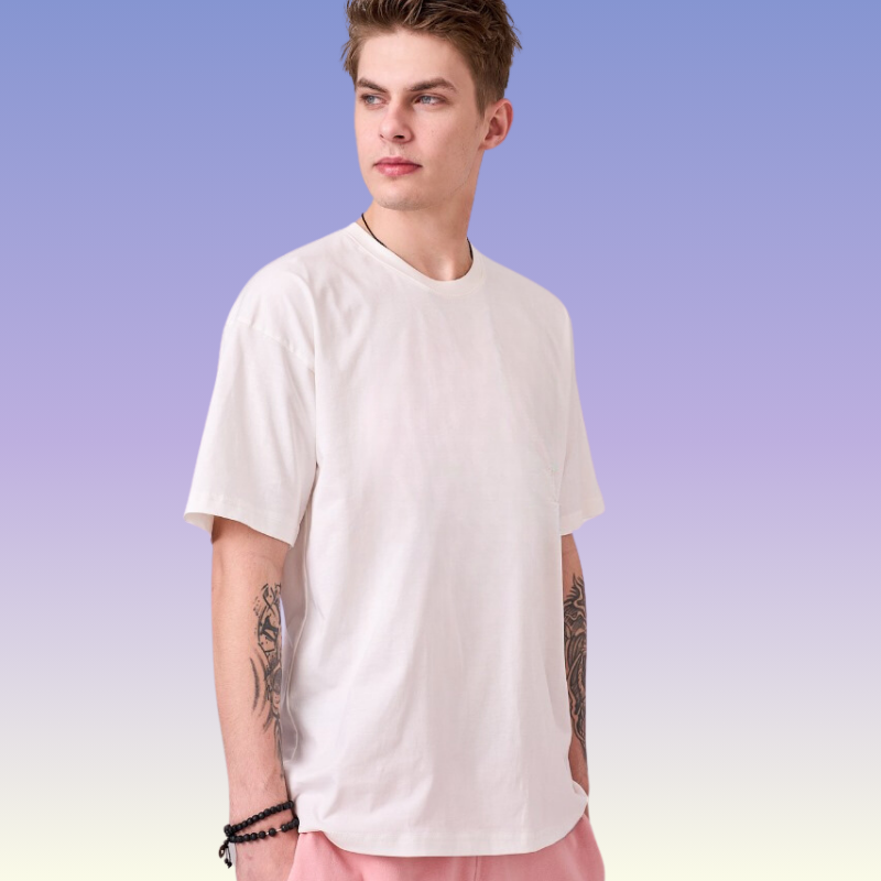 Vanilla off white color 100% Cotton oversized unisex TShirt basic. Soft and light against the skin