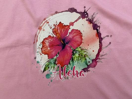 Lightweight 100% Cotton Tee for summer in Pink color with graphics