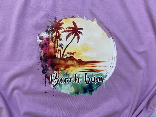 Lightweight 100% Cotton Tee for summer in Lilac color with graphics