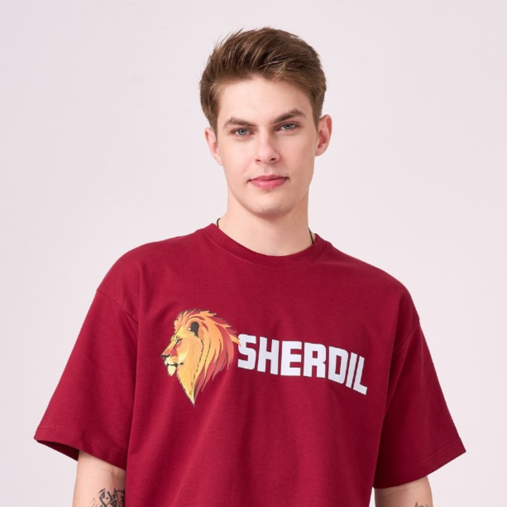 Unisex maroon color 100% Cotton drop shoulder graphic TShirt. Premium heavy fabric drapes very well over your frame & is a great choice for evening wear.