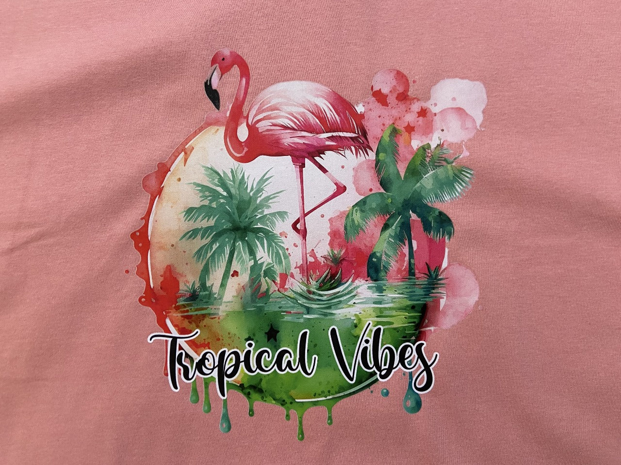 Lightweight 100% Cotton Tee for summer in Peach color with graphics