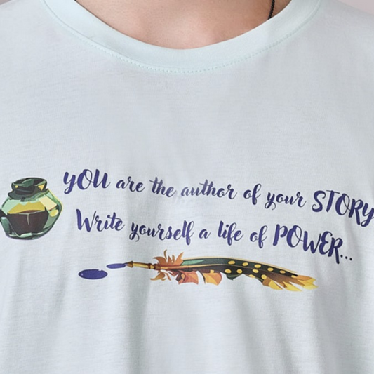 Aqua color unisex 100% Cotton oversized graphic TShirt with motivational & inspirational graphics