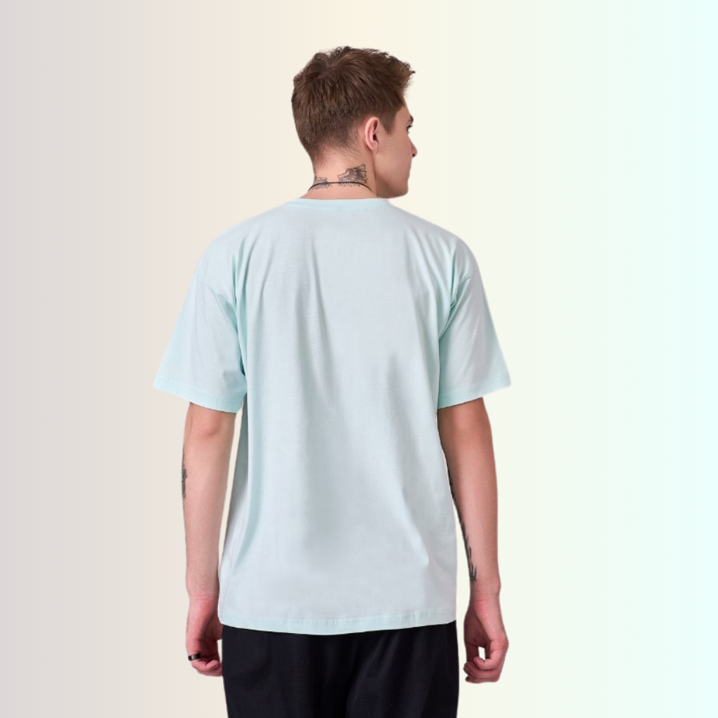 Aqua color unisex 100% Cotton oversized graphic TShirt with motivational & inspirational graphics